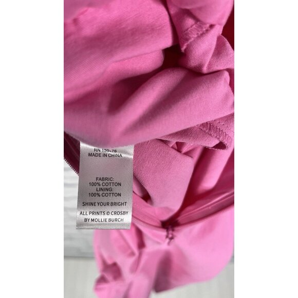 CROSBY MOLLIE BURCH Women's Pink Puff Sleeve Jumpsuit Medium - Picture 6 of 7
